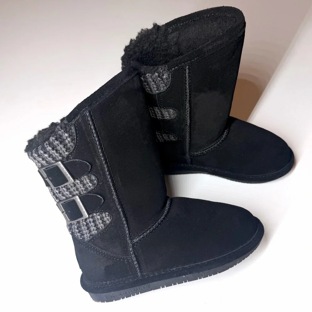 Bearpaw Girl's Boshie Black Suede Water Resistant Boots - Size 13